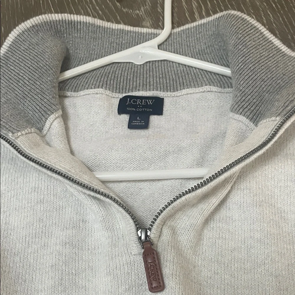J. Crew Light Gray 1/4  Zip-Up Sweater